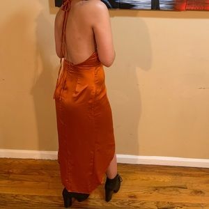 Rusty Orange Satin Dress